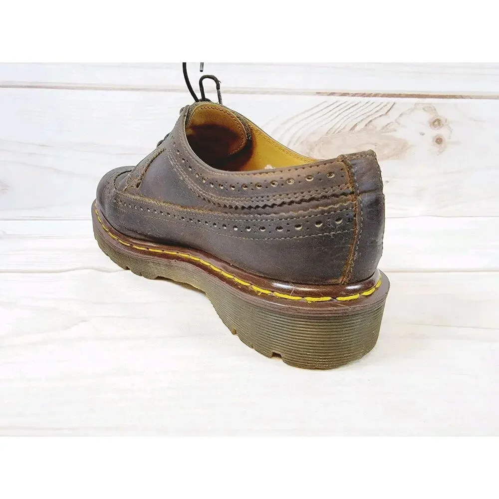 Doc Martens 3989/34 Brown Brogue Wingtip Oxford Shoes Mens Sz 7 Vintage England